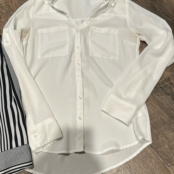Express Portofino Long Sleeve Blouse Bundle in white & black - Picture 3 of 9
